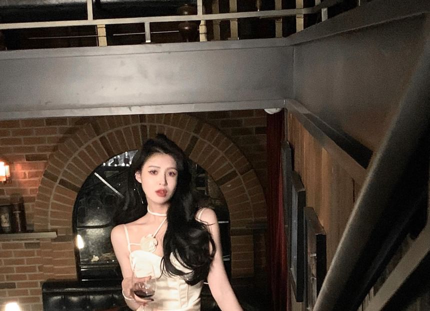 Scoop Mermaid Spaghetti Dress Gown Neck Plain Evening Strap