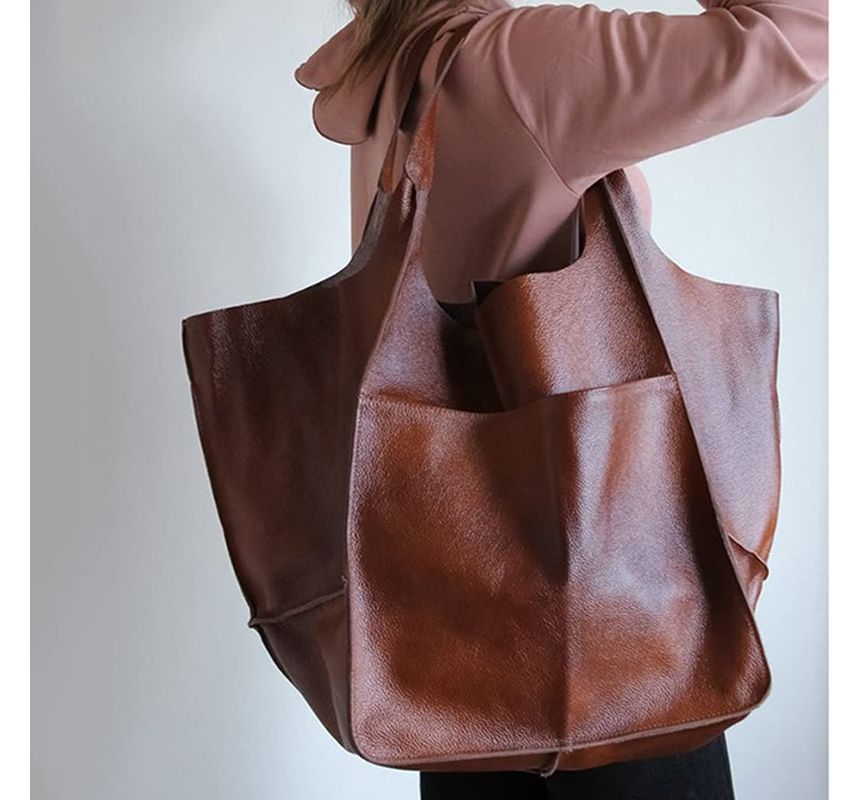 Faux Leather Tote Bag