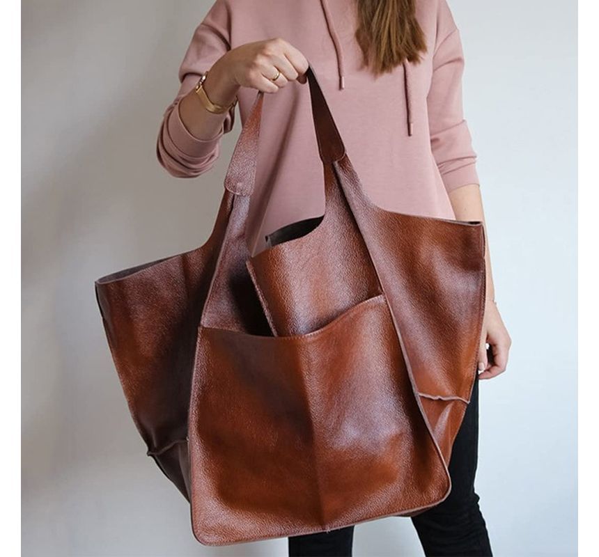 Faux Leather Tote Bag