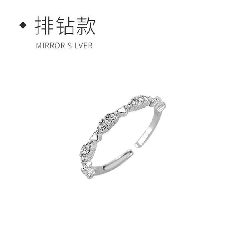 Heart / Rhinestone Alloy Ring