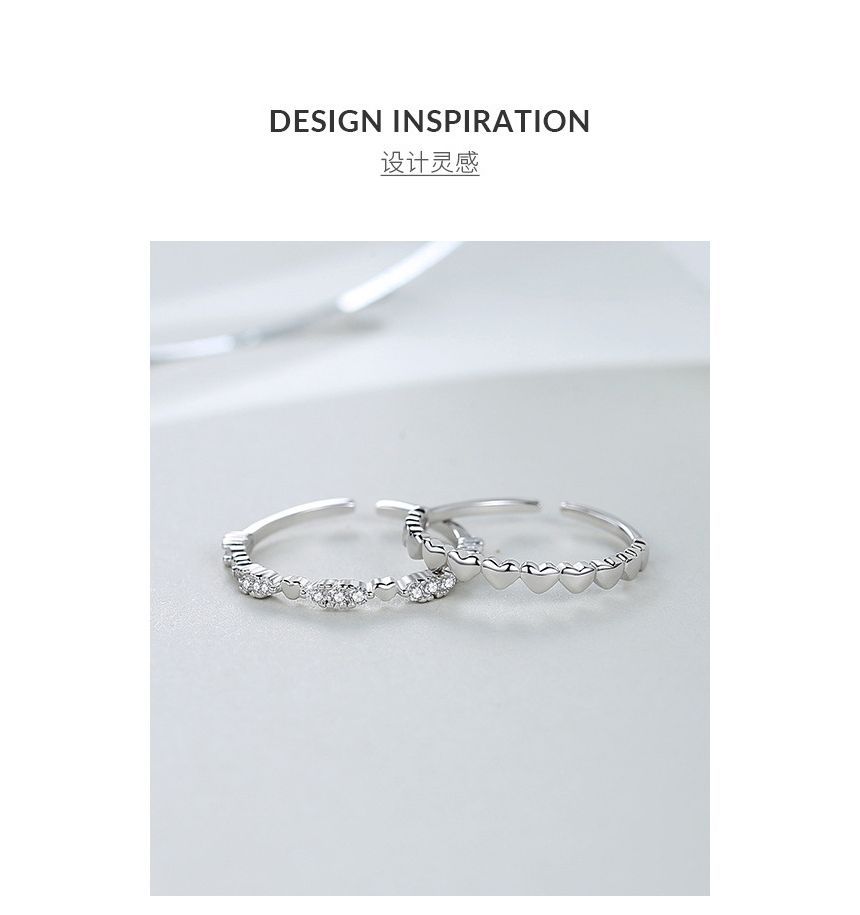 Heart / Rhinestone Alloy Ring