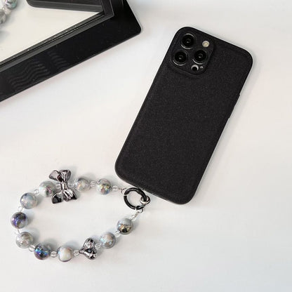Bow Faux Pearl Chain Phone Case