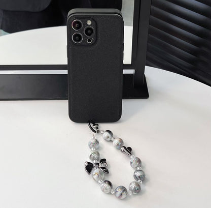 Bow Faux Pearl Chain Phone Case