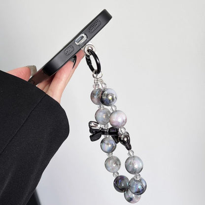 Bow Faux Pearl Chain Phone Case