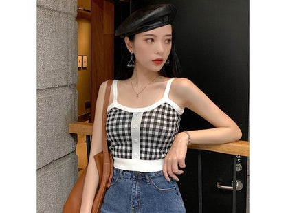 Plaid Cami Top