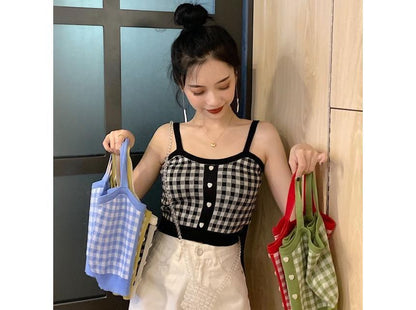 Plaid Cami Top