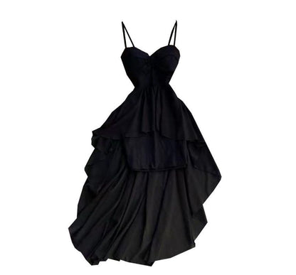 Spaghetti Strap Asymmetrical Dip Back Cocktail Dress