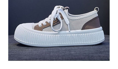 Mesh Panel Platform Sneakers