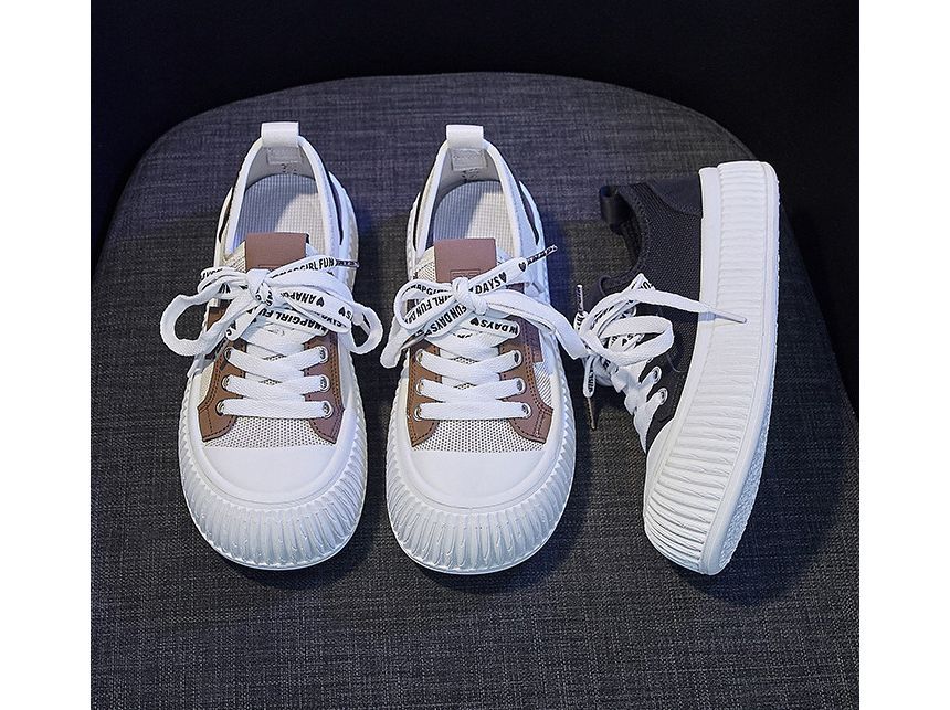 Mesh Panel Platform Sneakers