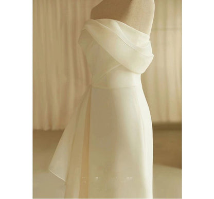 Strapless Ruffled Mermaid Wedding Gown