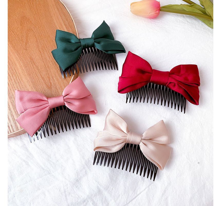 Bow Fabric Hair Comb