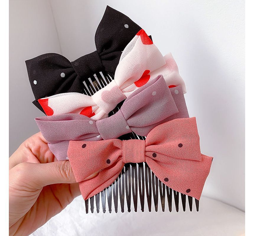 Bow Fabric Hair Comb