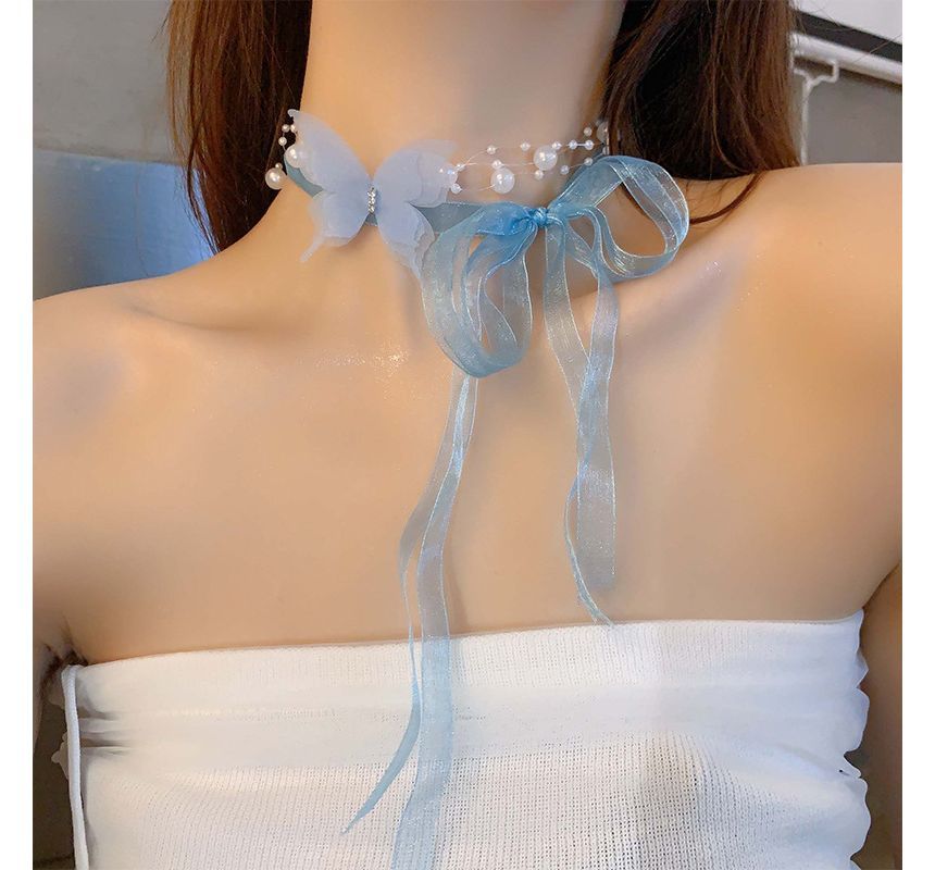 Butterfly Ribbon Choker