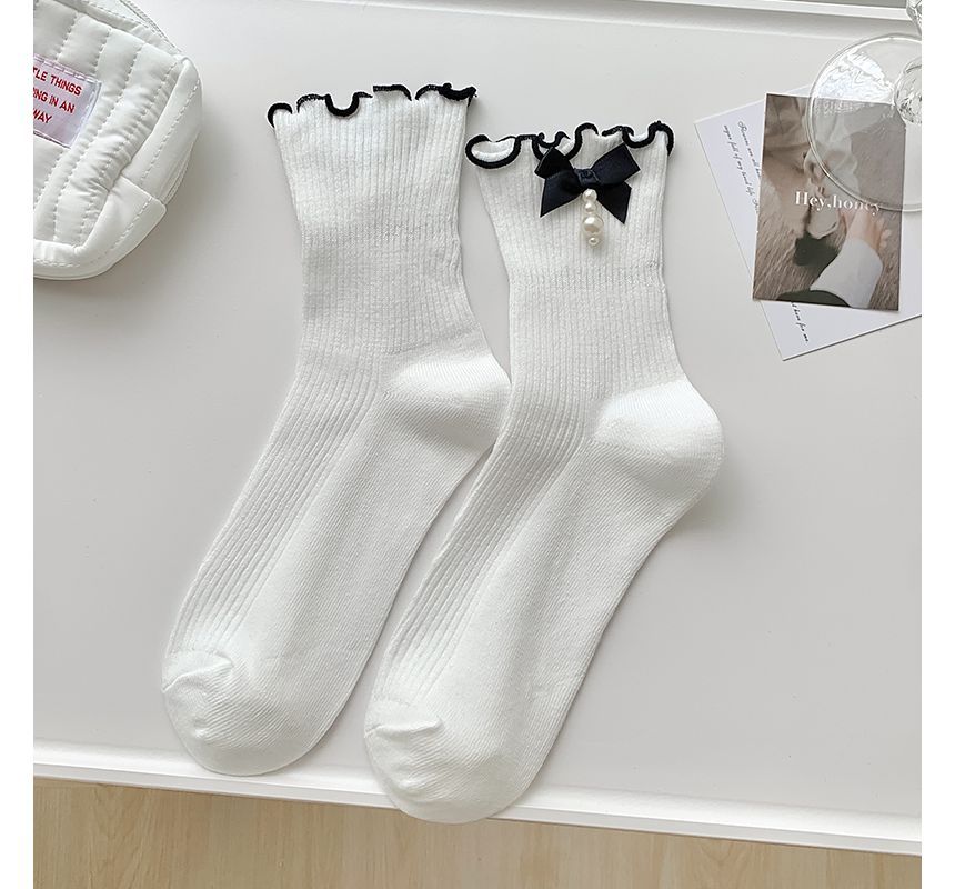 Bow Frill Short Socks