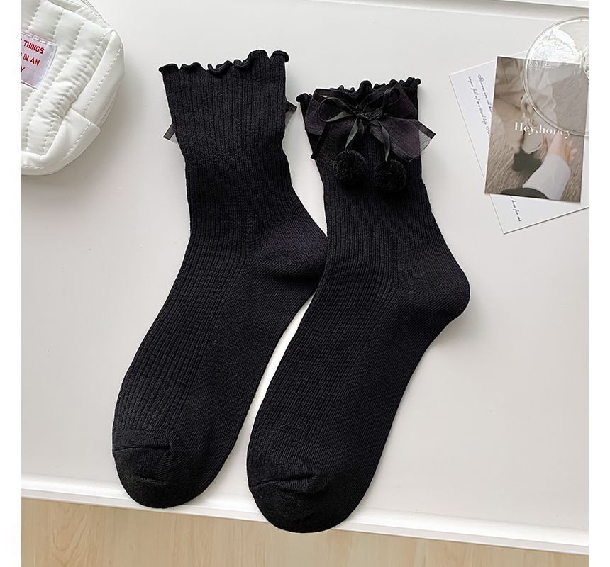 Bow Frill Short Socks