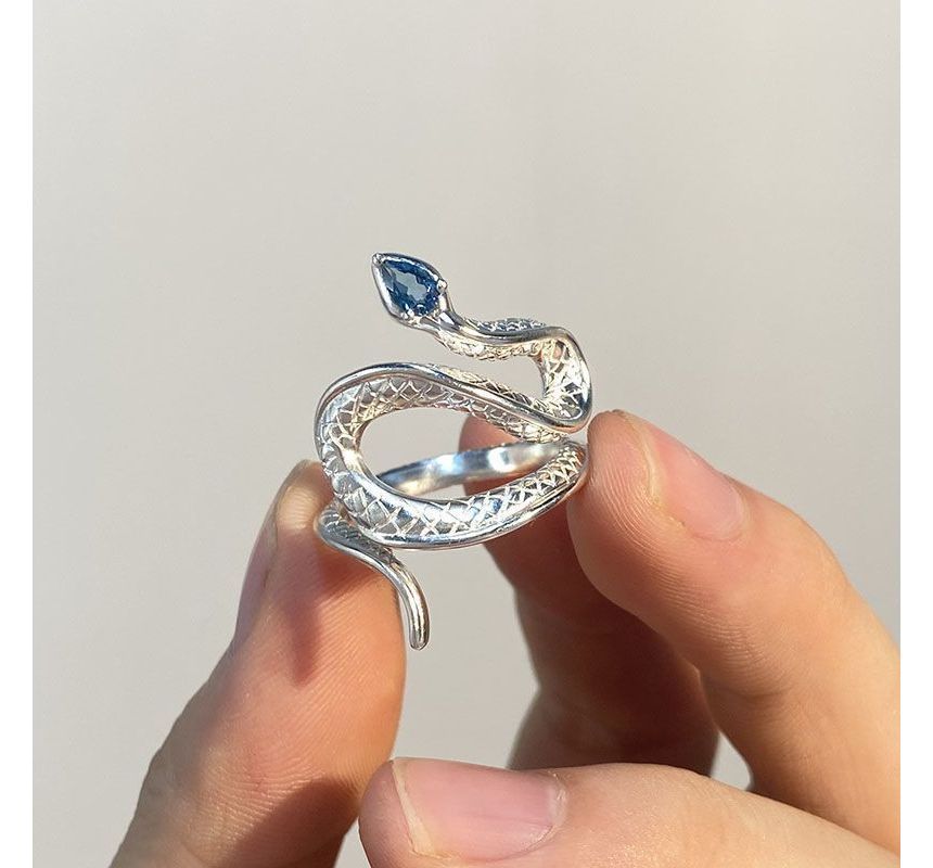 Snake Rhinestone Alloy Open Ring