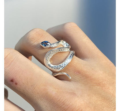 Snake Rhinestone Alloy Open Ring