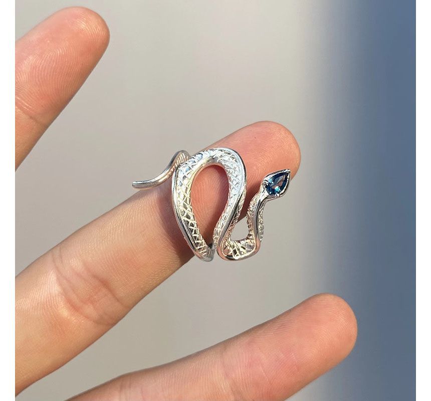 Snake Rhinestone Alloy Open Ring