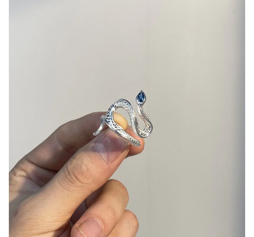 Snake Rhinestone Alloy Open Ring