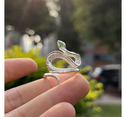 Snake Rhinestone Alloy Open Ring