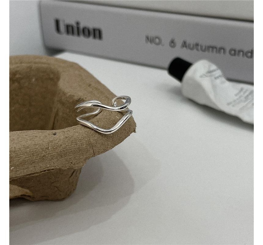Geometric Alloy Ring / Wavy Layered Alloy Open Ring