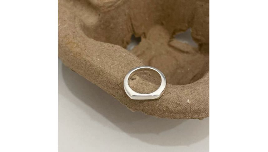 Geometric Alloy Ring / Wavy Layered Alloy Open Ring