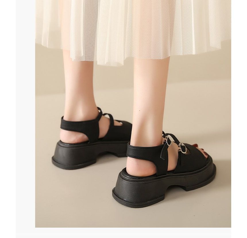 Square Toe Platform Plain Sandals