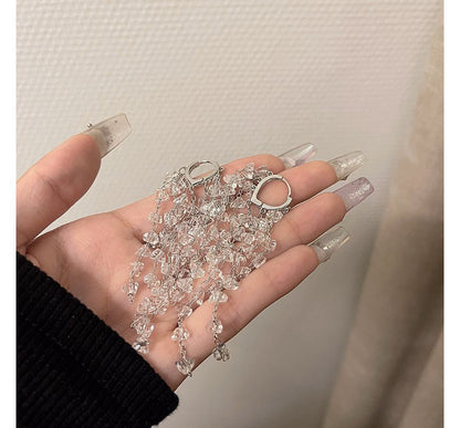 Earring Crystal Fringed Faux Alloy