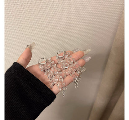 Earring Crystal Fringed Faux Alloy