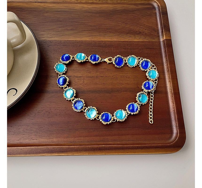 Choker Alloy Faux Gemstone
