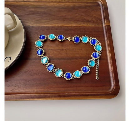 Choker Alloy Faux Gemstone