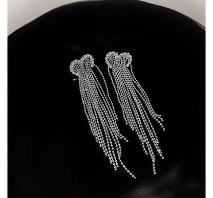 Heart Earring Fringed Alloy