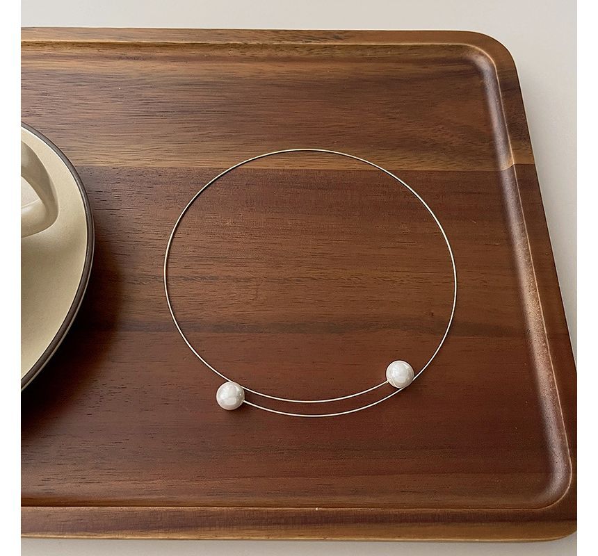 Choker Pearl Alloy Faux Open