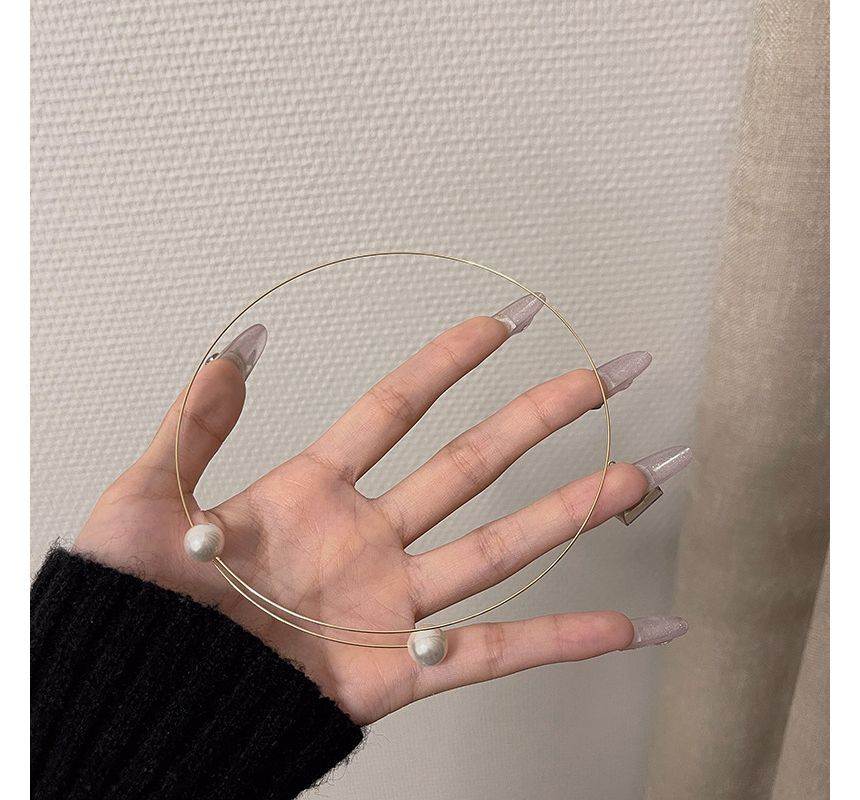 Choker Pearl Alloy Faux Open