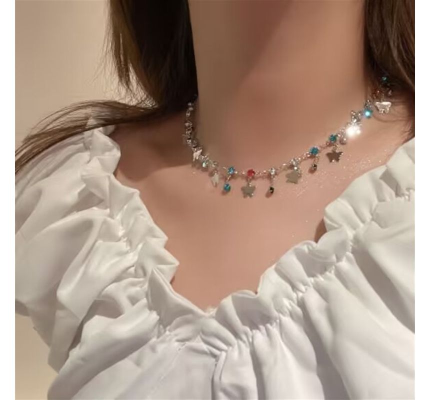 Choker Butterfly Alloy Rhinestone