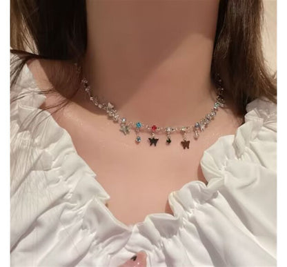 Choker Butterfly Alloy Rhinestone
