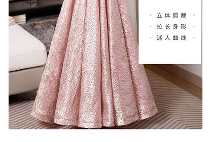 Off-Shoulder Two Tone Beaded A-Line Ball Gown