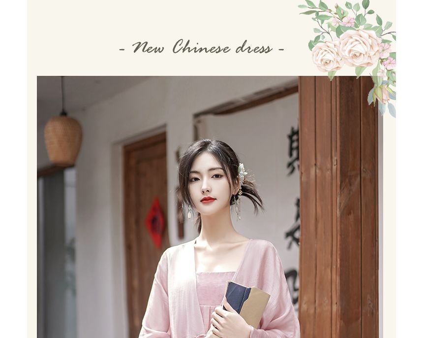 Set: Spaghetti Strap Plain Maxi A