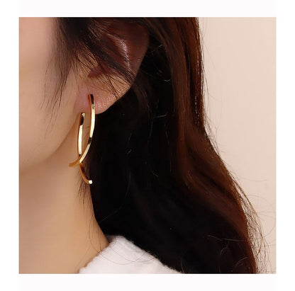 Curve Alloy Fringed Earring