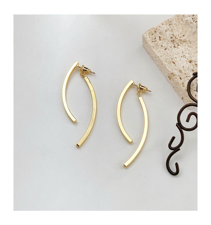 Curve Alloy Fringed Earring