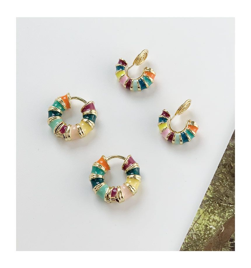 Glaze Alloy Open Hoop Earring / Hoop Earring (various designs)