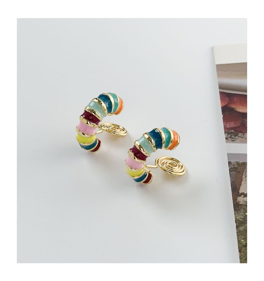 Glaze Alloy Open Hoop Earring / Hoop Earring (various designs)