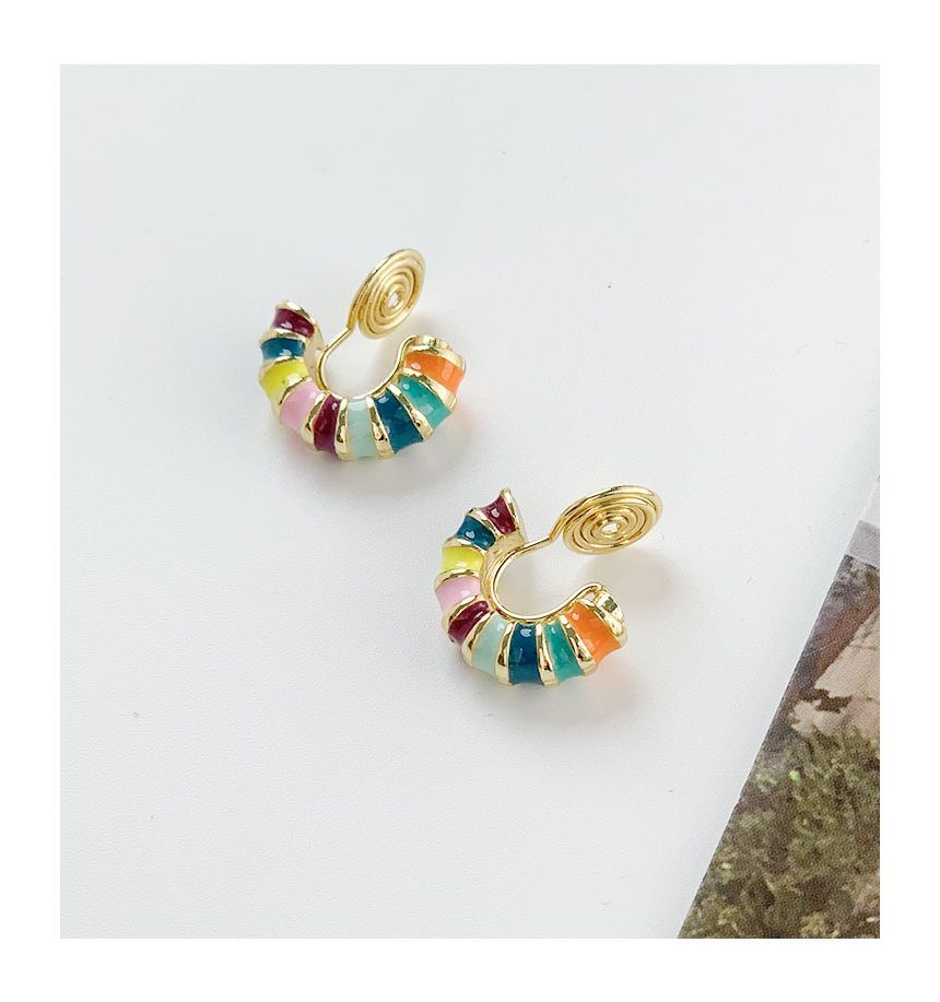 Glaze Alloy Open Hoop Earring / Hoop Earring (various designs)