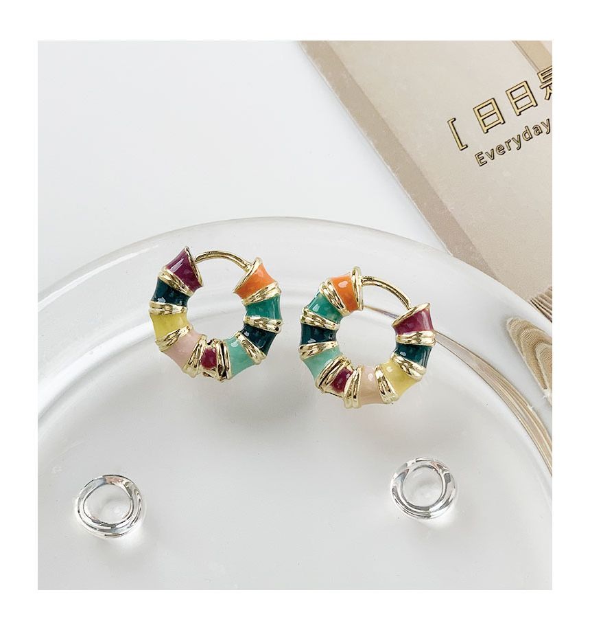 Glaze Alloy Open Hoop Earring / Hoop Earring (various designs)