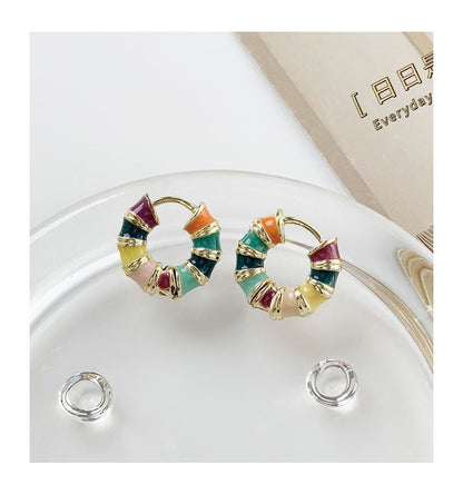 Glaze Alloy Open Hoop Earring / Hoop Earring (various designs)