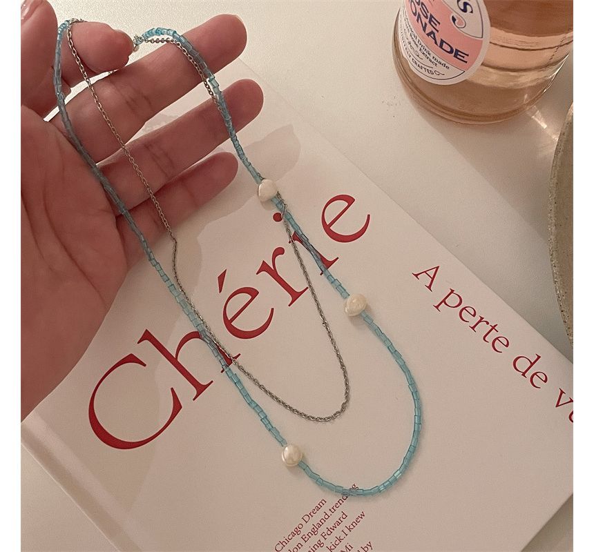 Pearl Choker Layered Alloy Faux