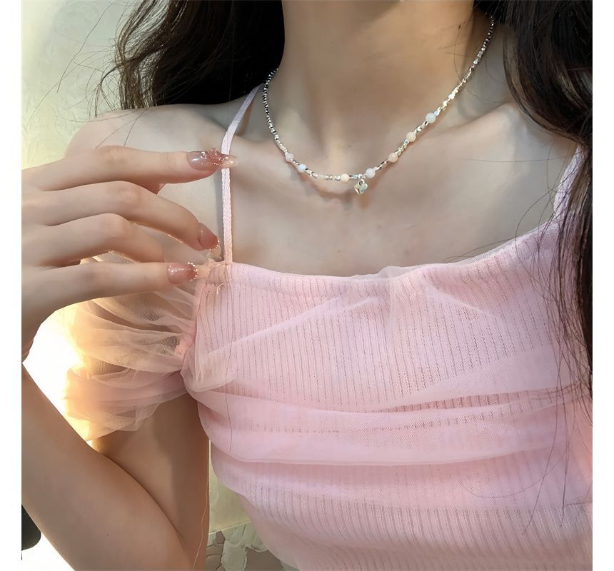 Gemstone Alloy Choker Faux