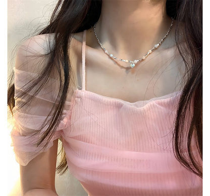 Gemstone Alloy Choker Faux