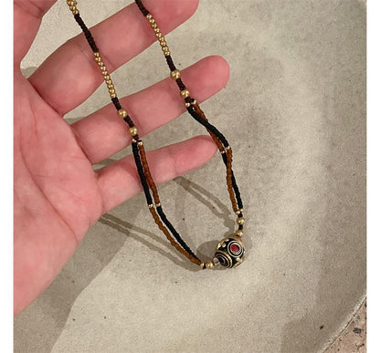 Bead Pendant Cord Choker / Bracelet