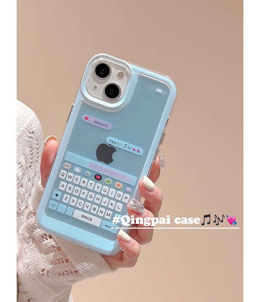 Keyboard Print Phone Case - iPhone 14 Pro Max / 14 Pro / 14 Max / 14 / 13 Pro Max / 13 Pro / 13 / 13 mini / 12 Pro Max / 12 Pro / 12 / 12 mini / 11 Pro Max / 11 Pro / 11 / SE / XS Max / XS / XR / X / 8 / 8 Plus / 7 / 7 Plus